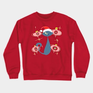 Russian Blue Cat with Pink Ornaments Crewneck Sweatshirt